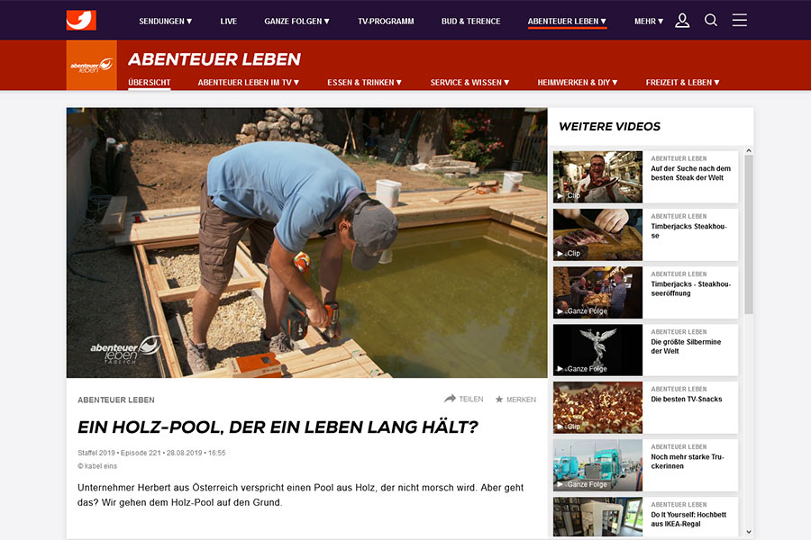 Screenshot kabeleins.at Screenshot kabeleins.at