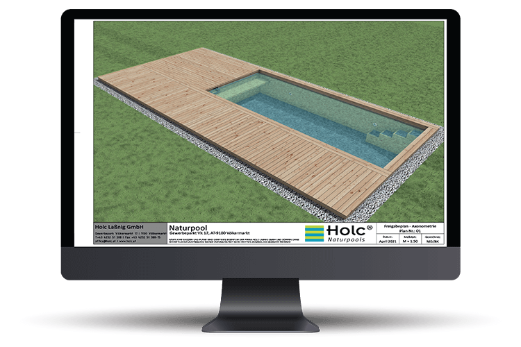 Shows a 3D pool in the planning phase